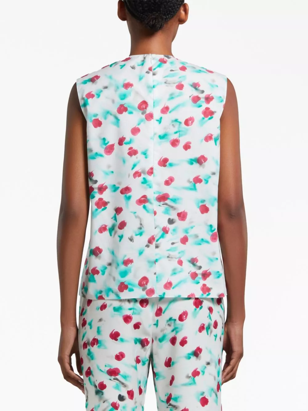 Cheap Marni floral-print sleeveless cotton blouse Women 0126