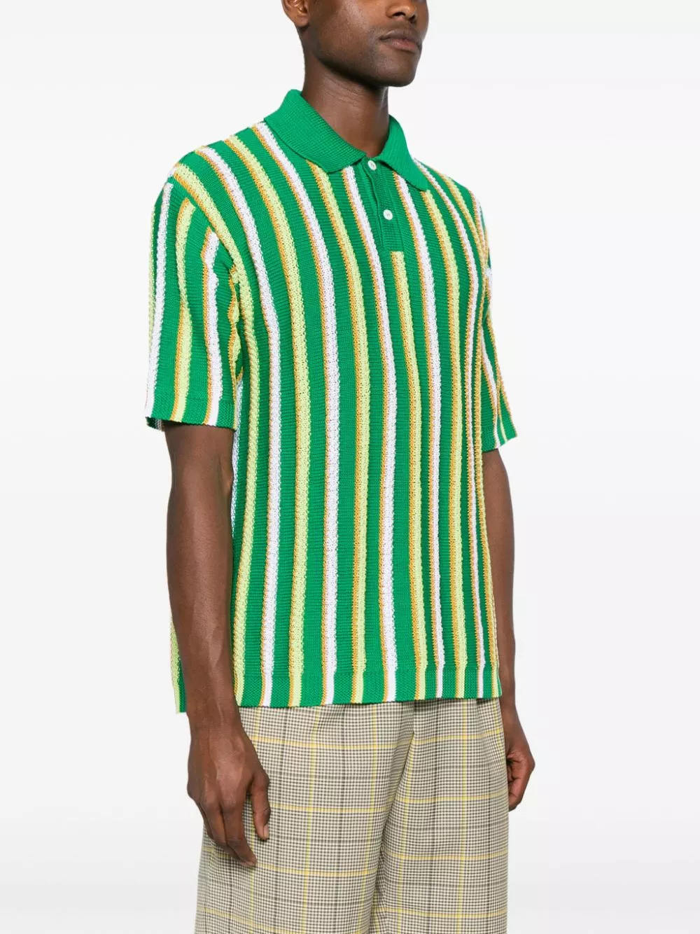 Affordable Marni striped crochet polo shirt Men 0114