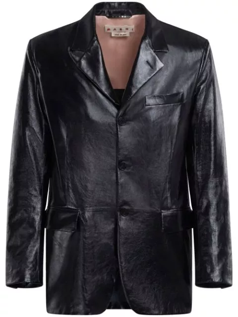 Marni polished-finish leather jacket Men 0114