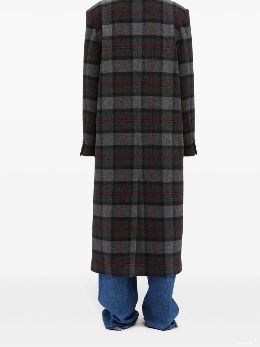 Affordable Marni double-breasted coat checked Women 0224