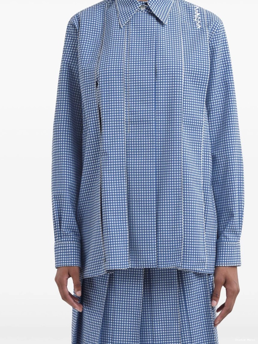 Affordable gingham-check Marni shirt pleated Women 0219