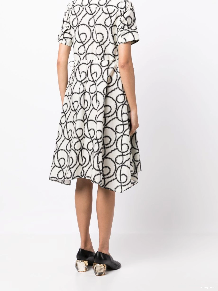 Affordable dress Women abstract-print Marni midi pleated 0215