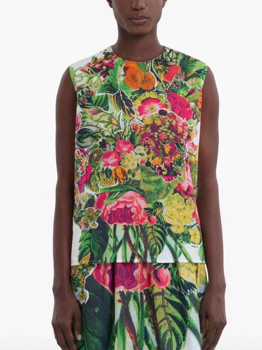 Affordable Marni vest Women floral-print cotton 0219