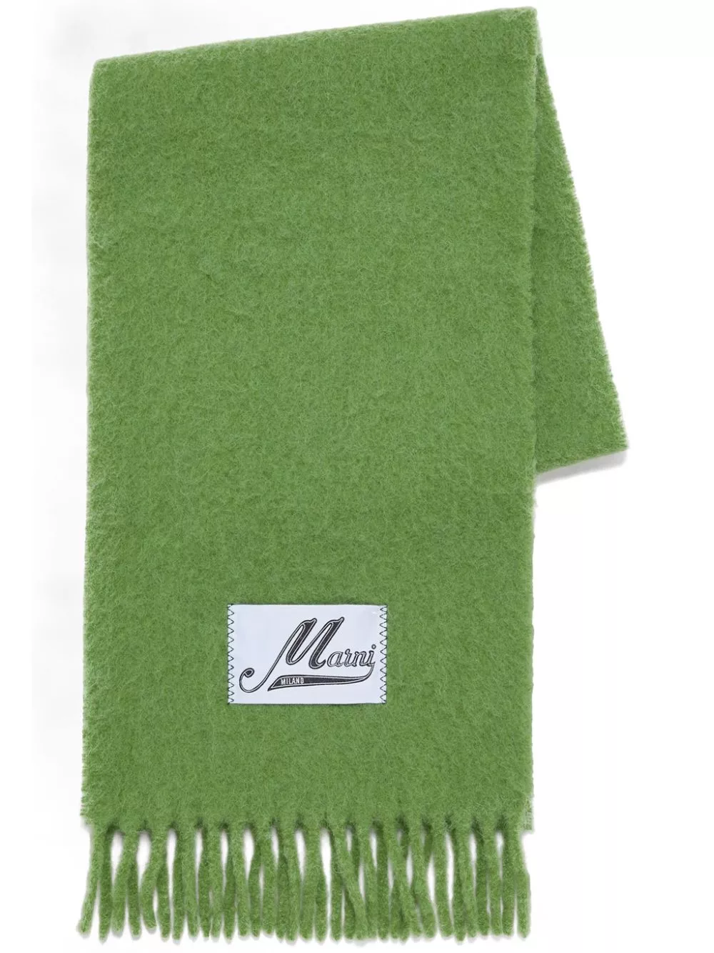 Cheap Marni logo-patch fringed scarf Men 0201