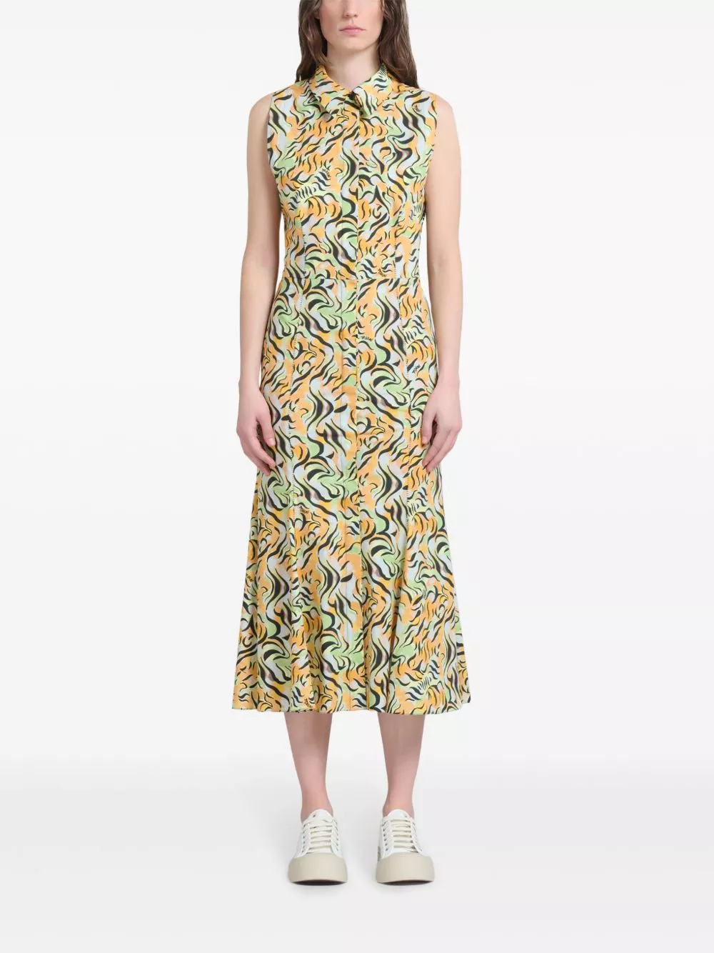 Cheap Marni floral-print cut-out midi shirt dress Women 0204