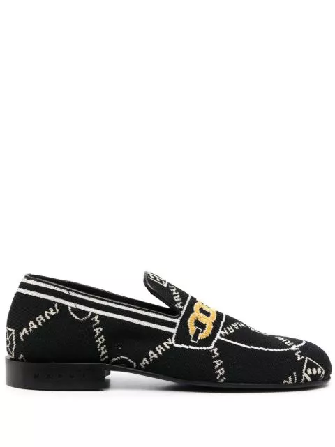 Cheap Marni Marnigram trompe l'oeil jacquard moccasins Women 0203