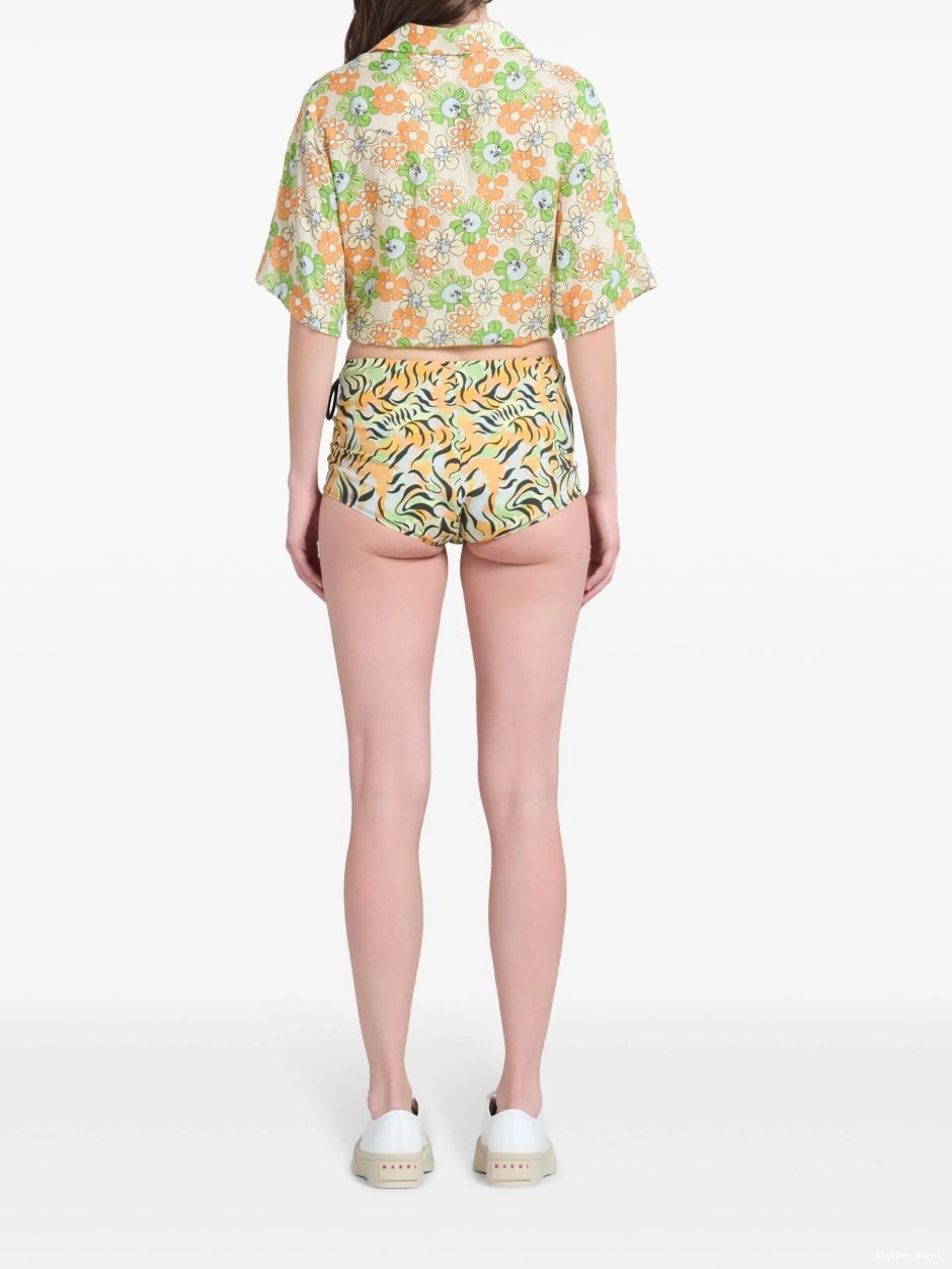 Affordable graphic-print Women Marni mini shorts poplin 0213