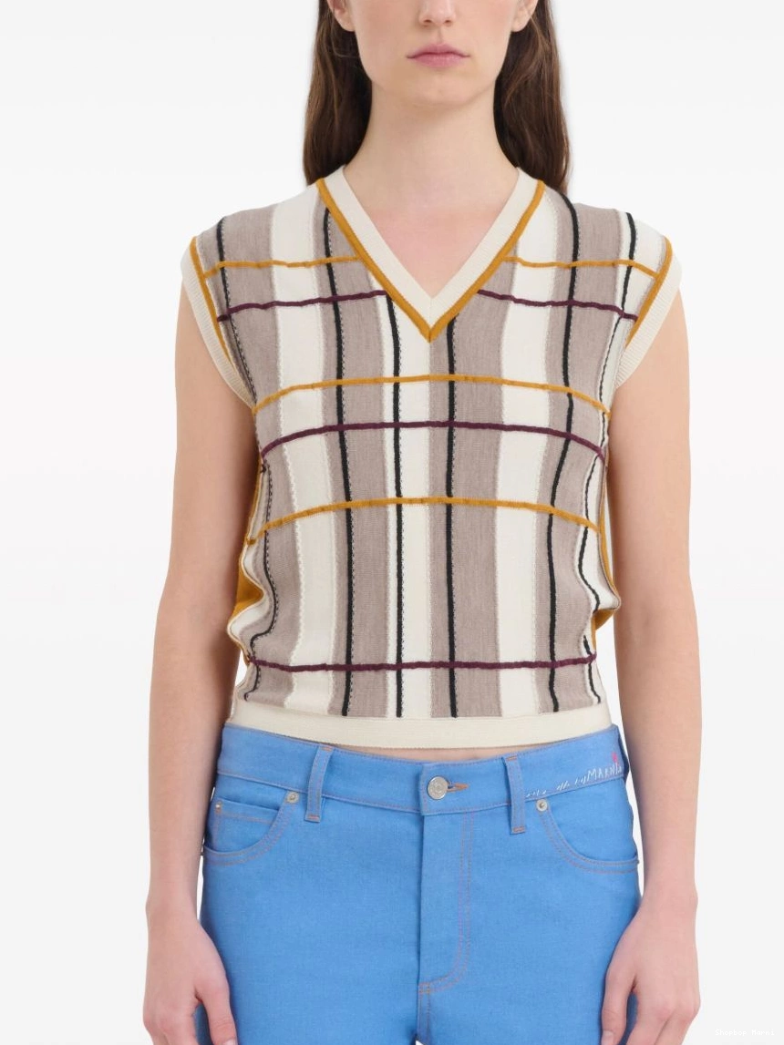 Affordable wool Women plaid-check vest Marni 0217