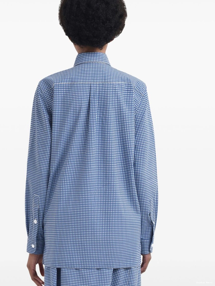 Cheap shirt Marni gingham-check pleated Women 0215