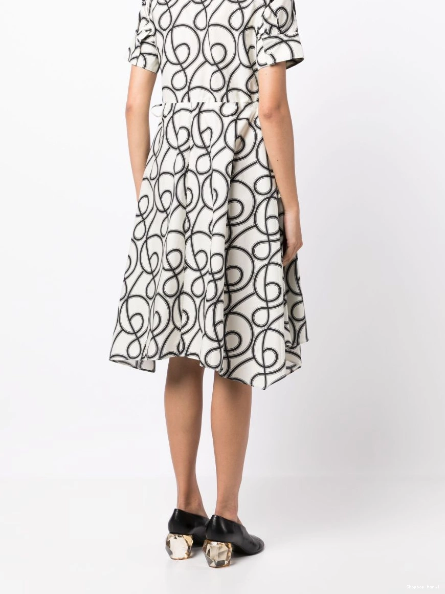 Affordable dress Women abstract-print Marni midi pleated 0211