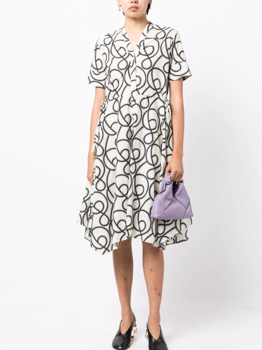 Cheap pleated dress midi abstract-print Marni Women 0224