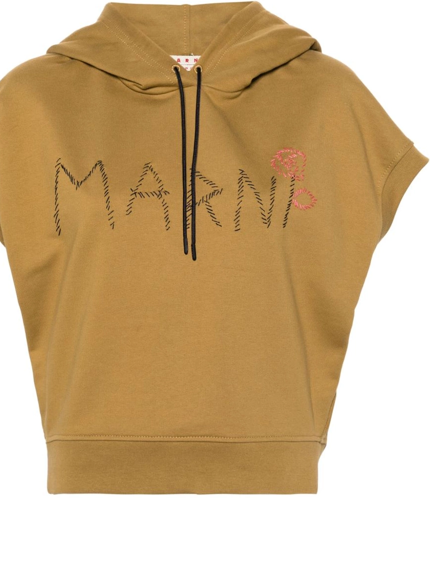 Affordable Women sleeveless hoodie logo-embroidered Marni 0224