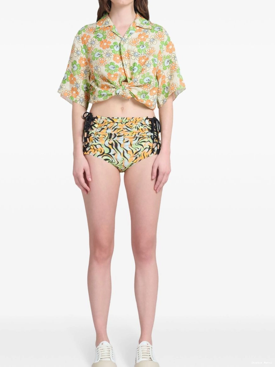 Affordable graphic-print Women Marni mini shorts poplin 0213