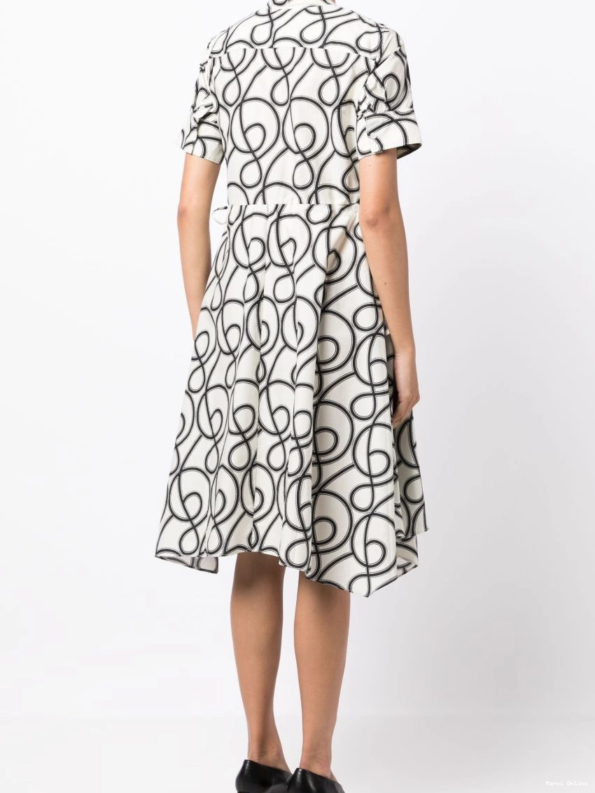 Cheap pleated dress midi abstract-print Marni Women 0224