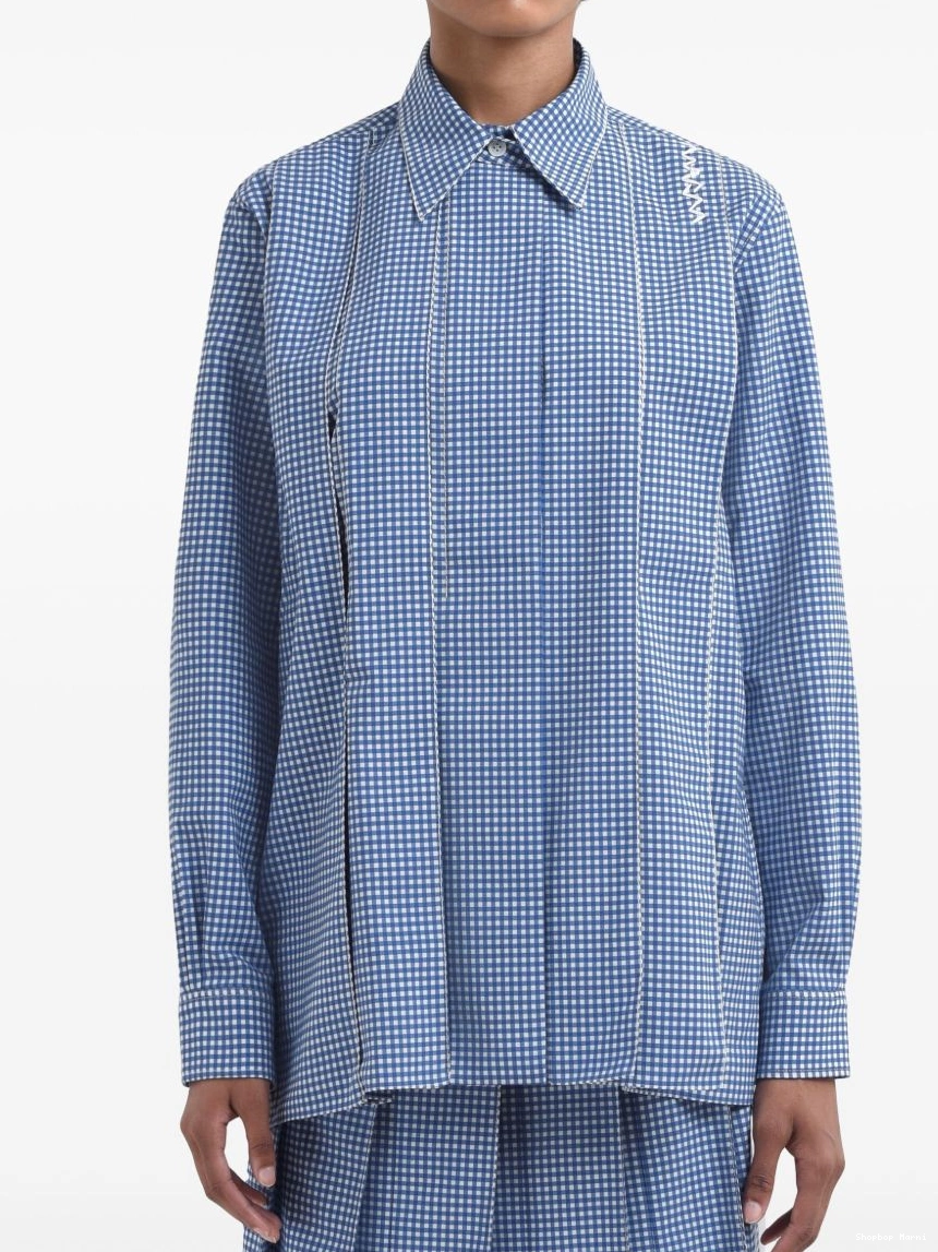 Cheap shirt Marni gingham-check pleated Women 0215