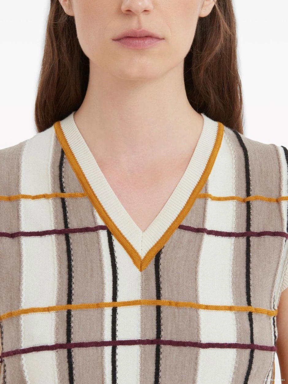 Affordable wool Women plaid-check vest Marni 0217