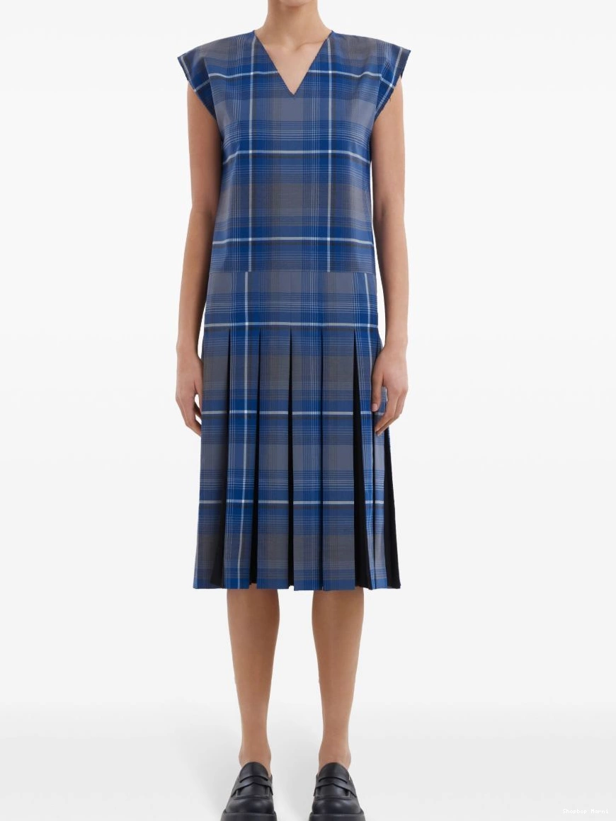 Affordable dress Marni check-print Women twill 0223