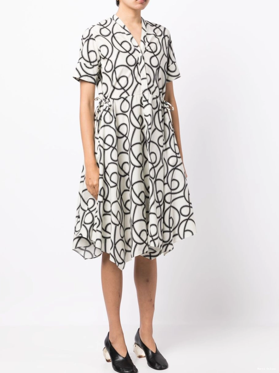 Cheap pleated dress midi abstract-print Marni Women 0224