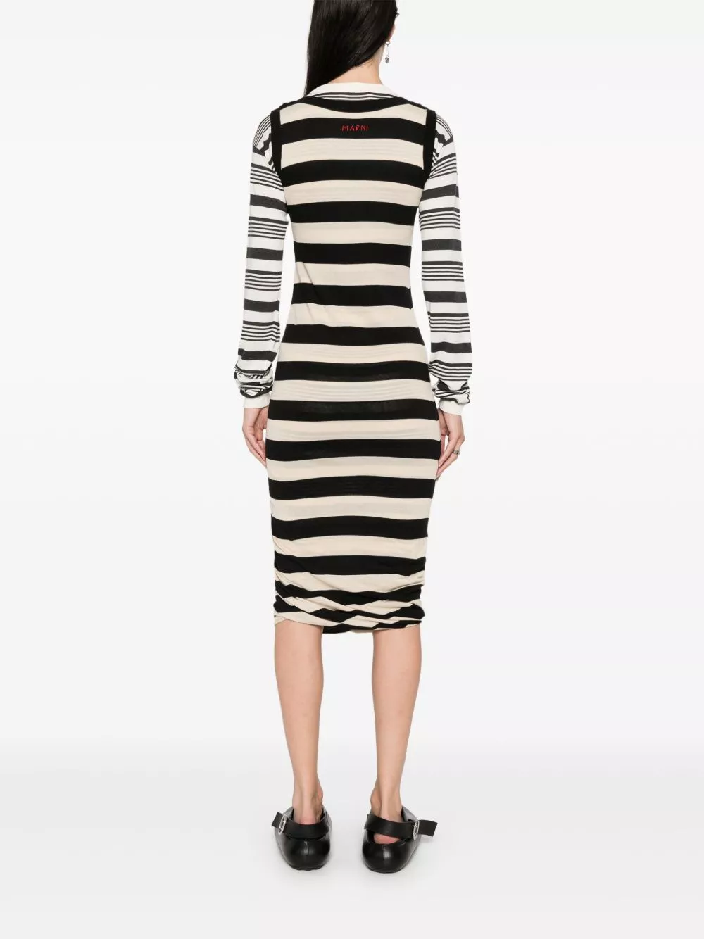 Cheap Marni stripes cotton midi dress Women 0204