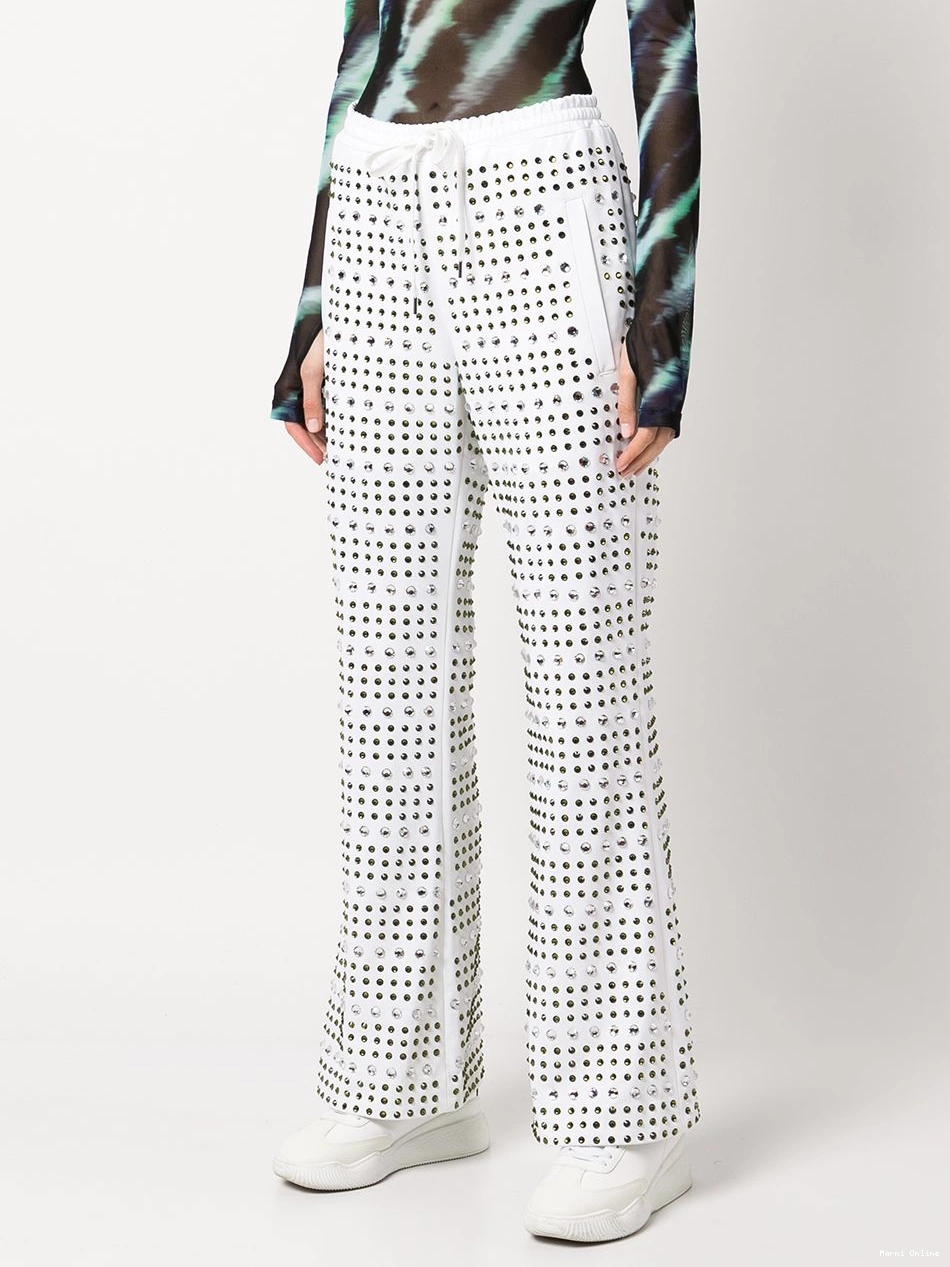 Affordable Women crystal-embellished flared trousers Marni 0210