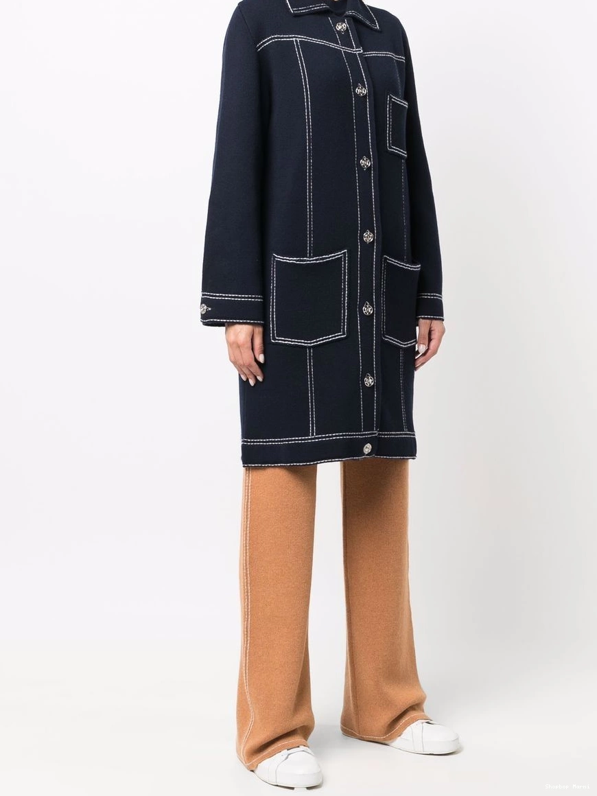 Affordable coat Women single-breasted contrast-stitching Marni 0220