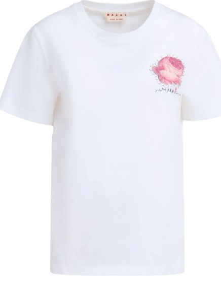 Affordable T-shirt Women floral-applique Marni cotton 0216