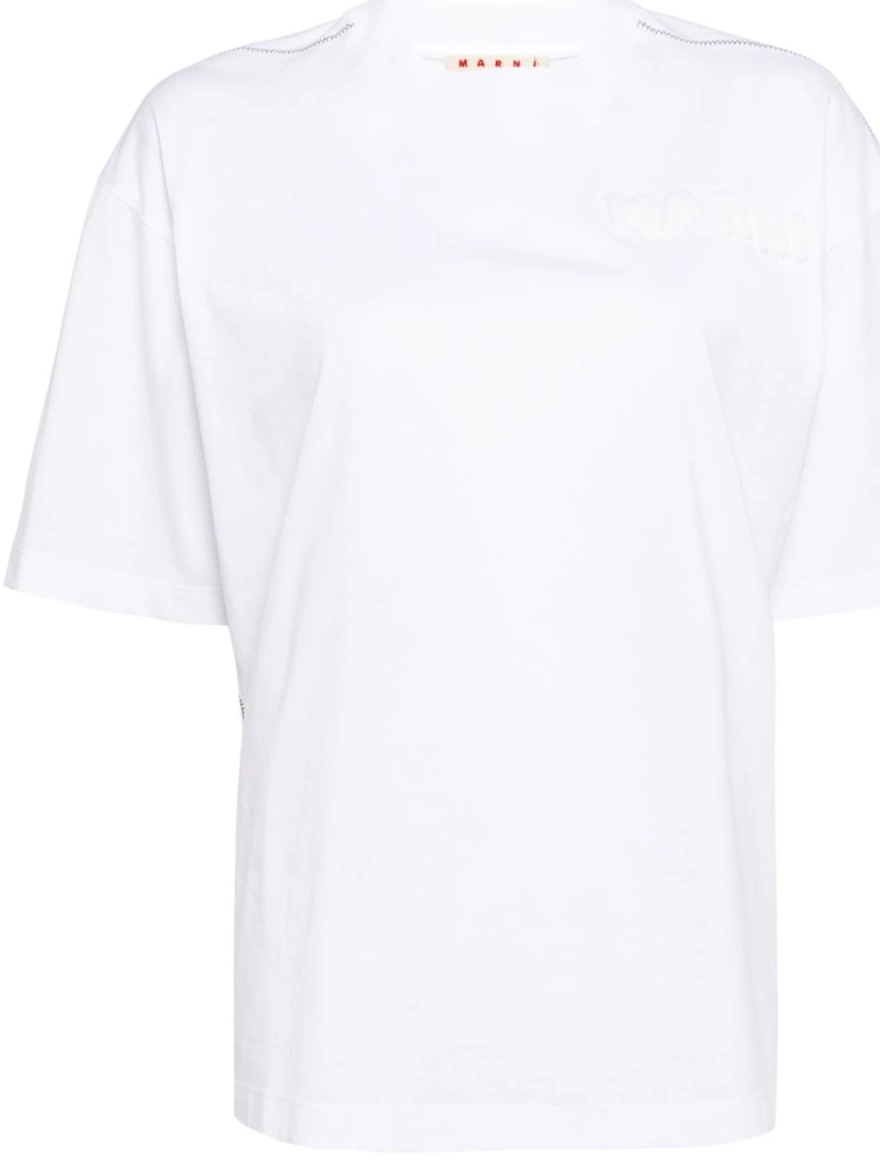 Affordable padded-logo T-shirt Marni organic-cotton Women 0215