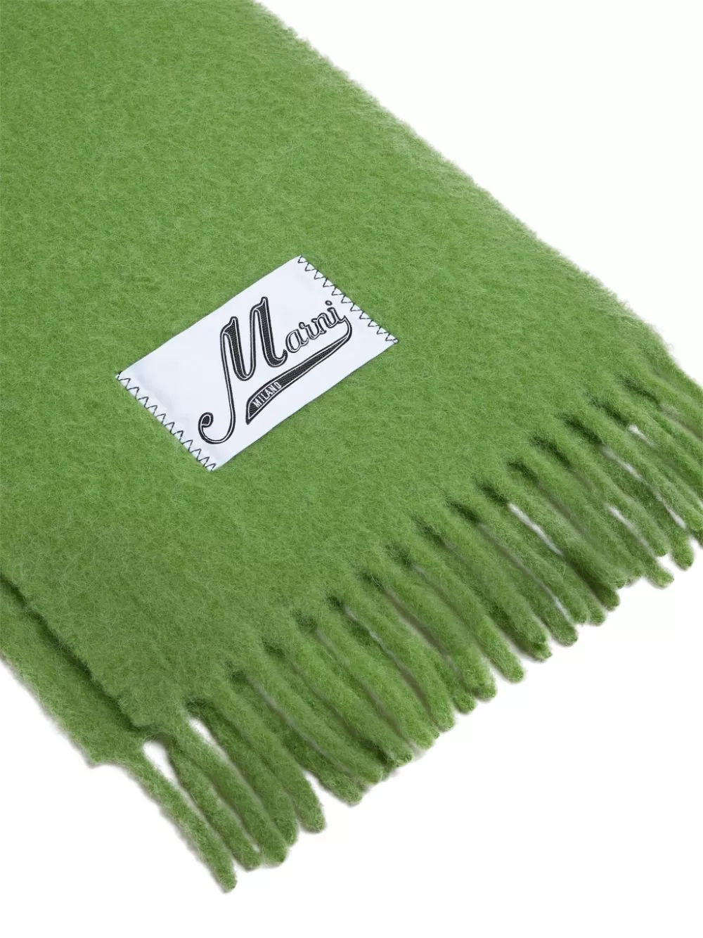 Cheap Marni logo-patch fringed scarf Men 0201