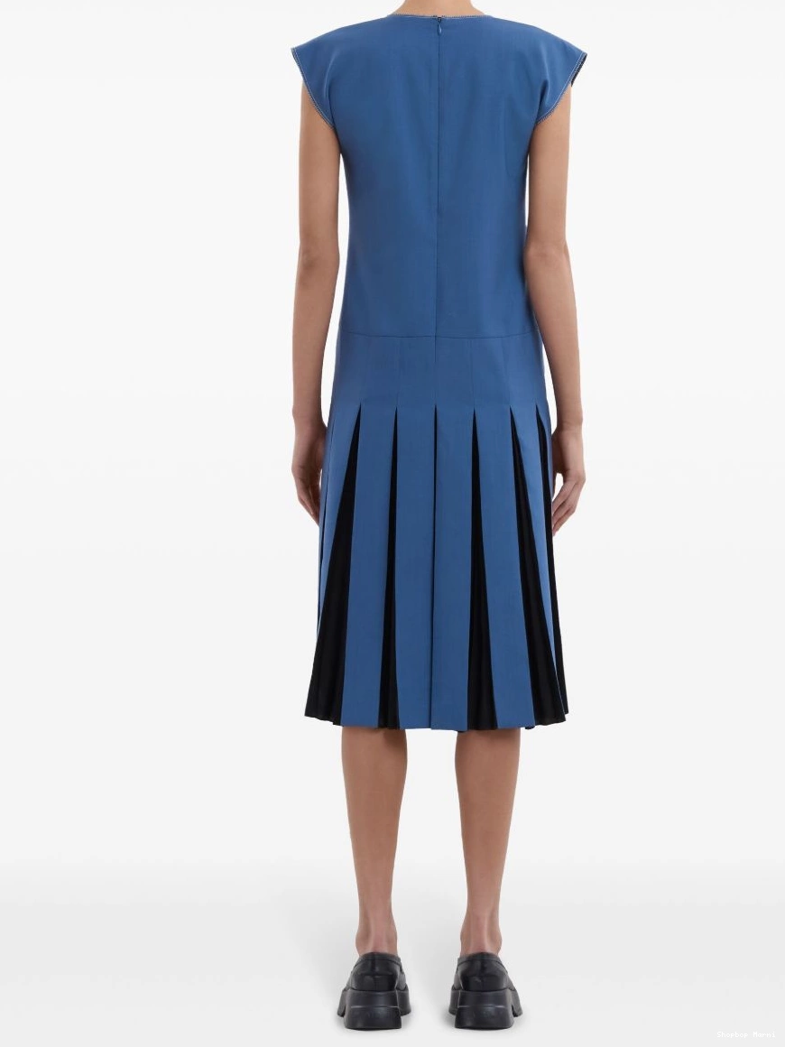 Affordable dress twill midi Women pleated Marni 0215