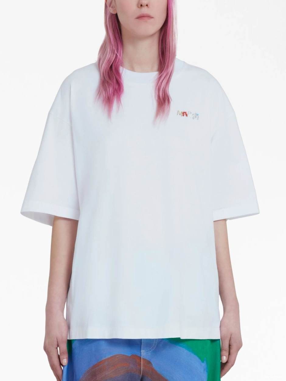 Cheap T-shirt Women detail cotton Marni bead-logo 0217