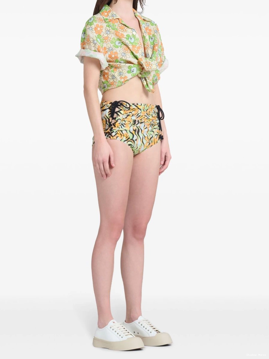 Affordable graphic-print Women Marni mini shorts poplin 0213