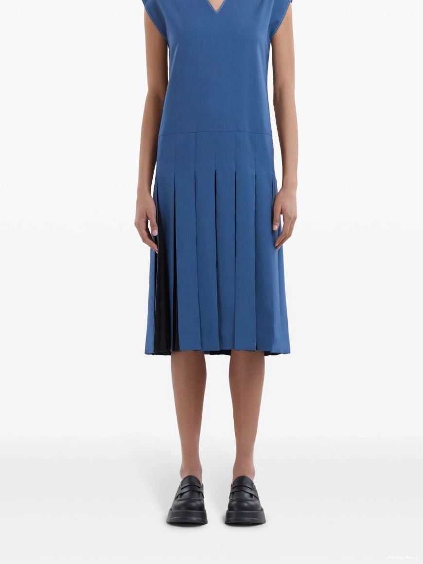 Affordable dress twill midi Women pleated Marni 0215