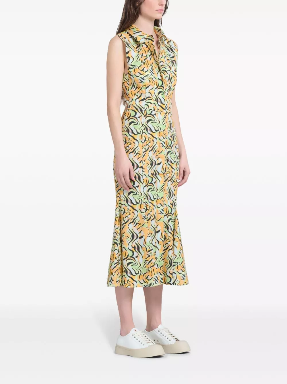 Cheap Marni floral-print cut-out midi shirt dress Women 0204