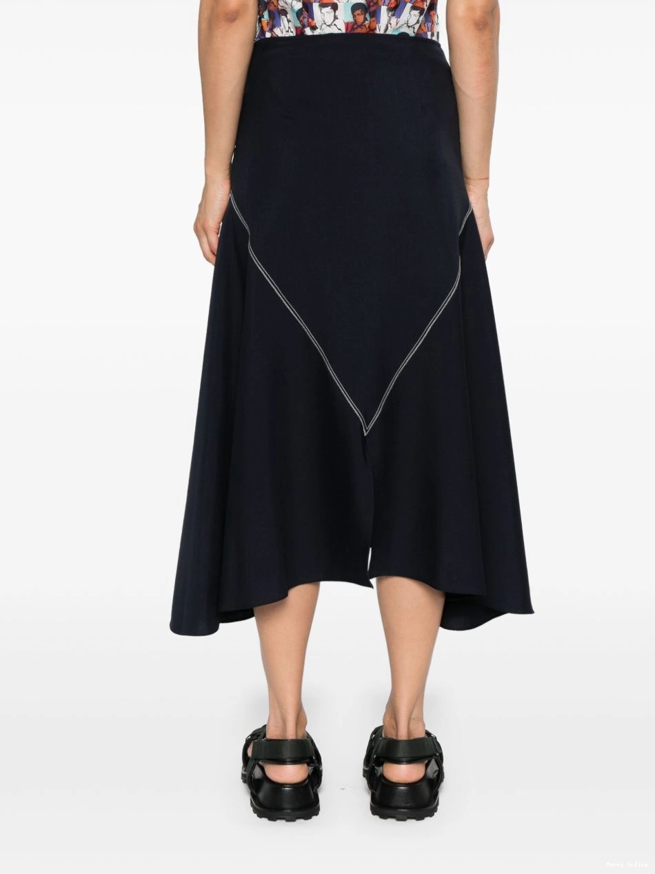 Cheap high-waist Women asymmetric Marni midi skirt 0218